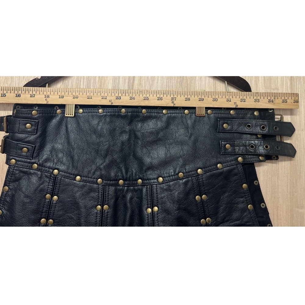 Mediaeval x Gladiator Leather Kilt Size 34 Black Studded Straps Buckles - Picture 4 of 10